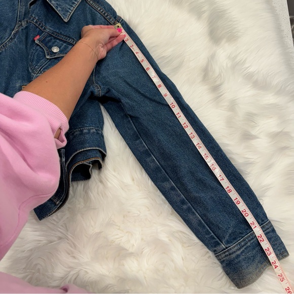 Levi’s vintage denim jean jacket medium dark wash snap buttons XL - Picture 12 of 16